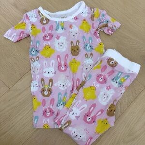 Little Sleepies Pink Animal Print Kids Pajama Set 🐰🩷